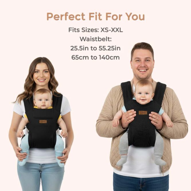 Neobreez ZAVII 2-In-1 Baby Carrier (0m+) Up to 3.5-12kg - Black