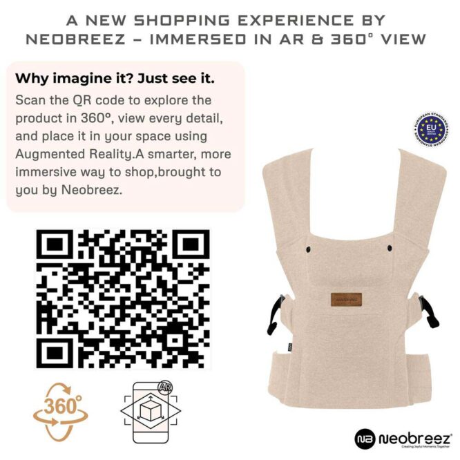 Neobreez ZAVII 2-In-1 Baby Carrier (0m+) Up to 3.5-12kg - Beige