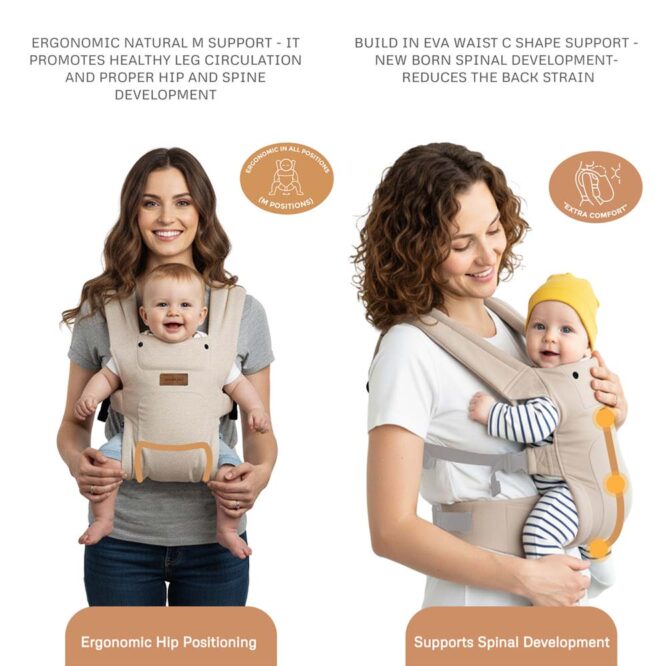 Neobreez ZAVII 2-In-1 Baby Carrier (0m+) Up to 3.5-12kg - Beige