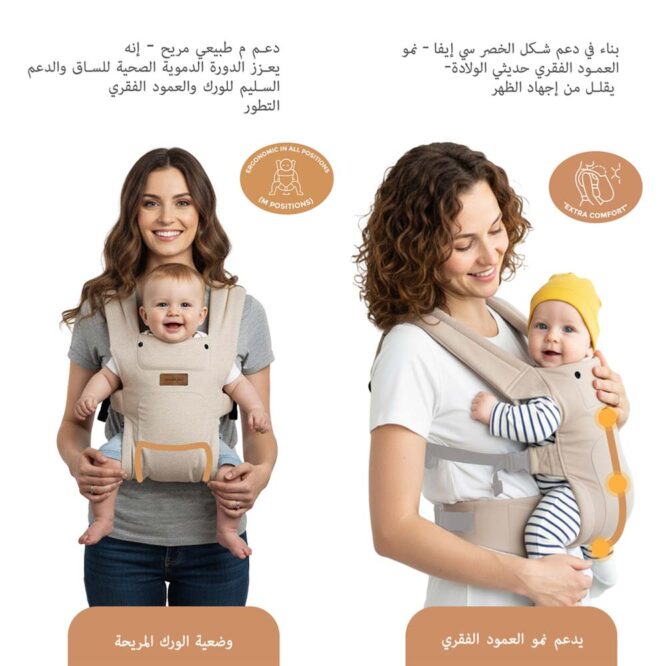 Neobreez ZAVII 2-In-1 Baby Carrier (0m+) Up to 3.5-12kg - Beige