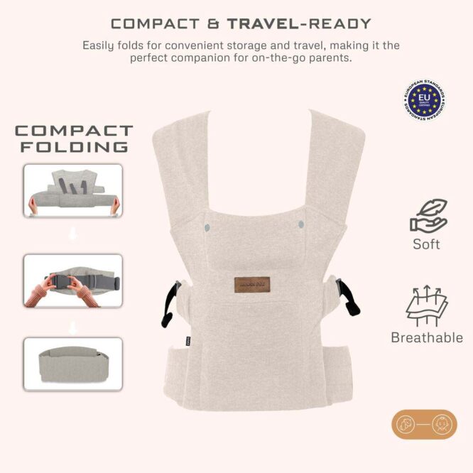 Neobreez ZAVII 2-In-1 Baby Carrier (0m+) Up to 3.5-12kg - Beige