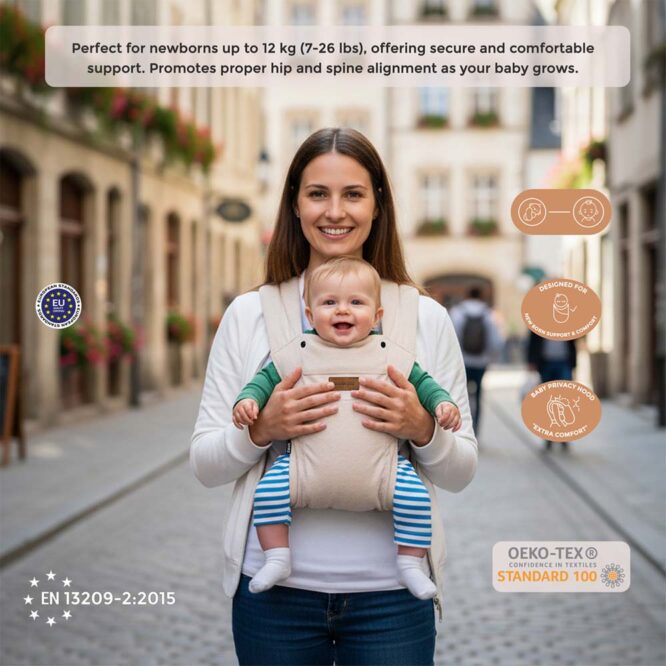 Neobreez ZAVII 2-In-1 Baby Carrier (0m+) Up to 3.5-12kg - Beige