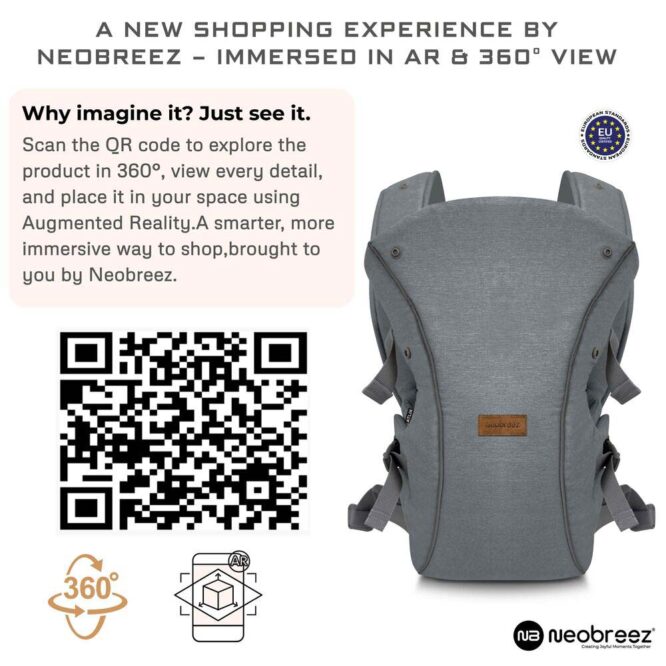 Neobreez ATLIX 3-In-1 Baby Carrier (0m+) Up to 3.5-15kg - Dark Gray