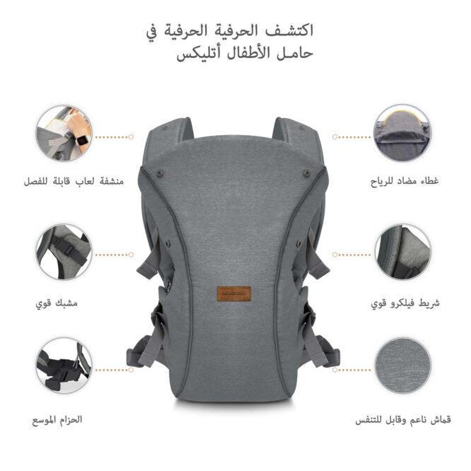 Neobreez ATLIX 3-In-1 Baby Carrier (0m+) Up to 3.5-15kg - Dark Gray