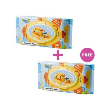 Wak Wak Baby Wet Wipes – 60 Wipes | Buy 1 Get 1 FREE