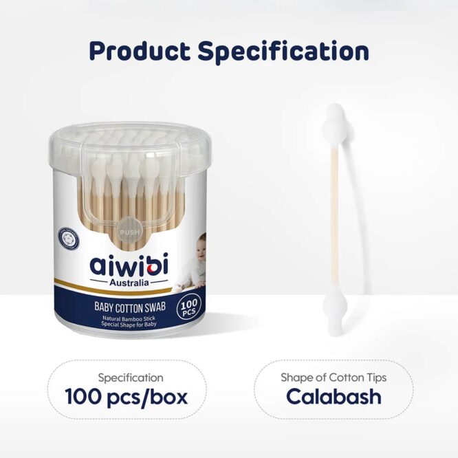 Aiwibi Baby Cotton Swabs - 100 Pcs