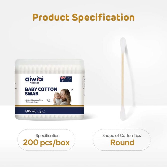 Aiwibi Baby Cotton Swabs - 200 Pcs