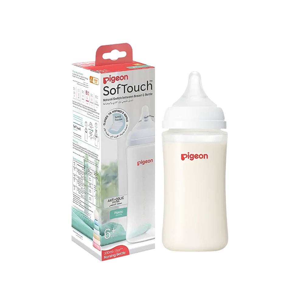 Pigeon SofTouch Anti-Colic Plastic Nursing Bottle 330ml (6m+)