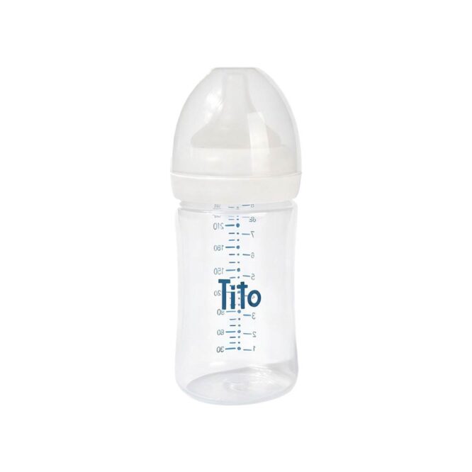 Tito Natural Flow Wide Neck Feeding Plastic Bottle (3m+) 240ml