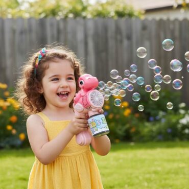 Electric Dinosaur Bubble Gun - Pink