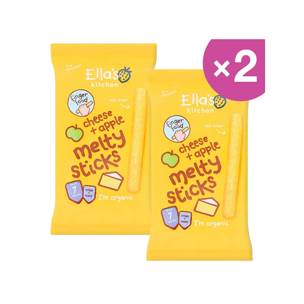 Ella's Kitchen Organic Baby Snack (7m+) 16g - Cheese & Apple Melty Sticks | Pack of 2