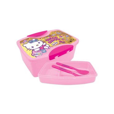 Kids Lunch Box with Fork & Spoon - Hello Kitty Yum