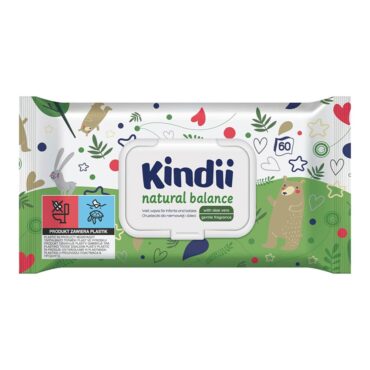Kindii Baby Wet Wipes Natural Balance - 60 Wipes | 3+1 FREE