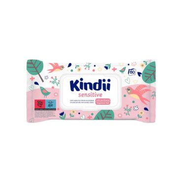 Kindii Baby Wet Wipes Sensitive - 60 Wipes | 3+1 FREE