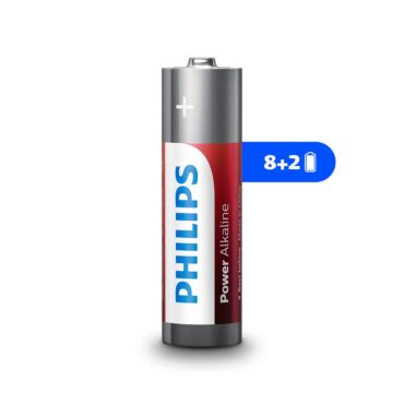 Philips Power Alkaline Battery AA 1.5V Promo Pack - 8+2 Batteries