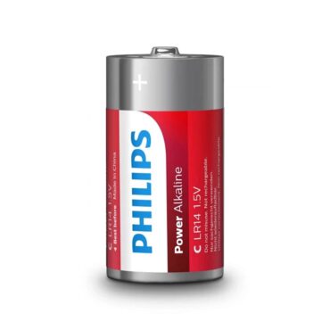 Philips Power Alkaline Battery C 1.5V - 2 Batteries