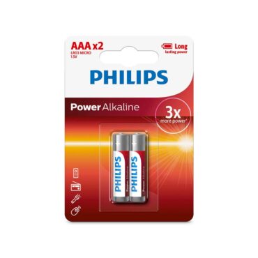 Philips Power Alkaline Battery AAA 1.5V - 2 Micro Batteries