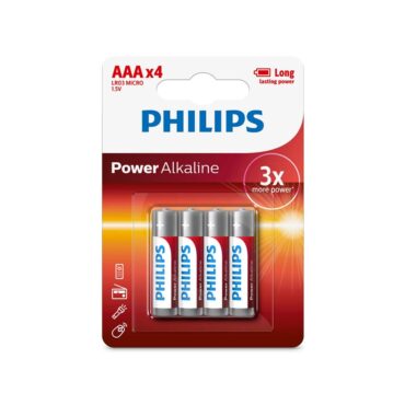 Philips Power Alkaline Battery AAA 1.5V - 4 Micro Batteries