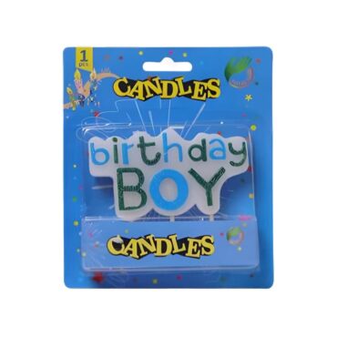 Party Day Birthday Boy Candle With Glitter