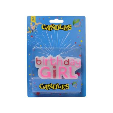 Party Day Birthday Girl Candle With Glitter