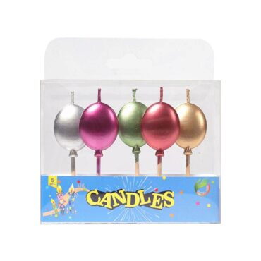 Party Day Metalic Color Balloon Candle