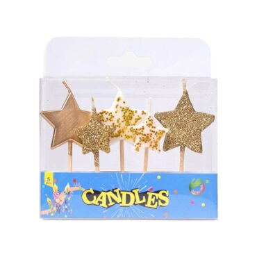 Party Day Gold Star Candle