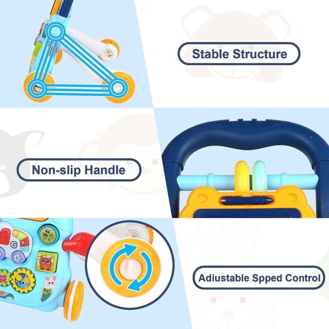 Huanger 2-In-1 Baby Music Walker - Blue