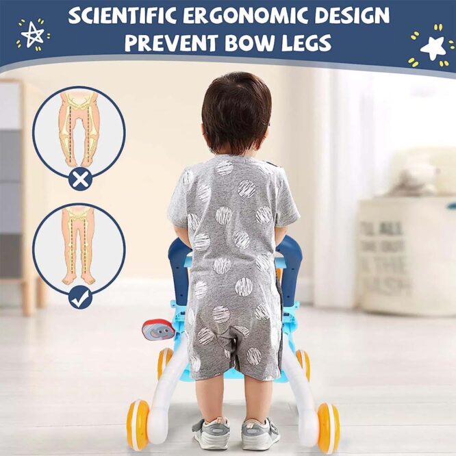 Huanger 2-In-1 Baby Music Walker - Blue