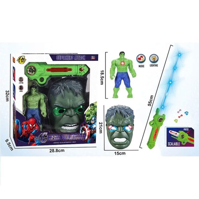 Hero Warrior Toy Set Superhero Attack - Hulk