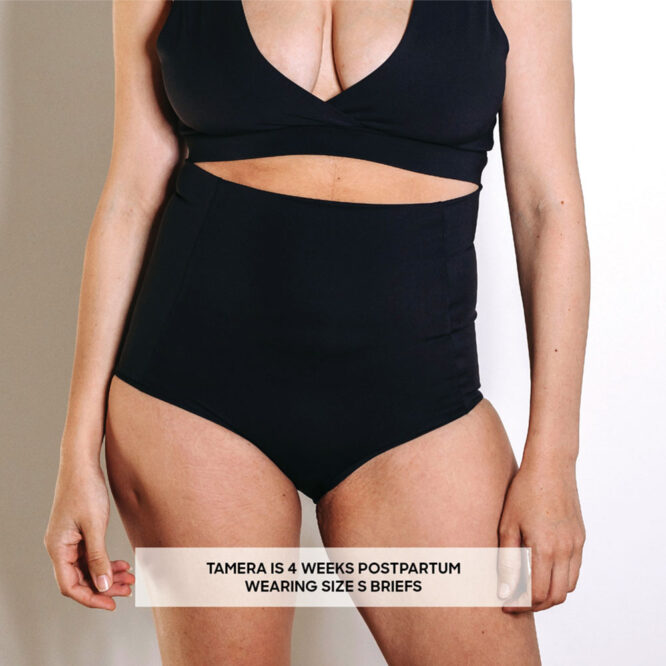 Bare Mum Postpartum Briefs Reversible - Black