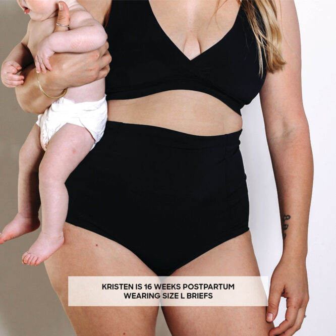 Bare Mum Postpartum Briefs Reversible - Black