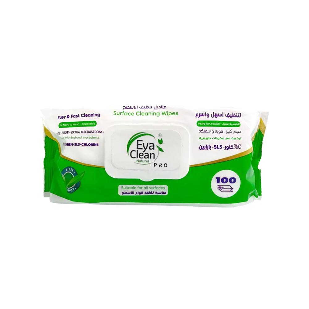 EyaClean Surface Cleaning Wipes Extra Large - 100 Wipes