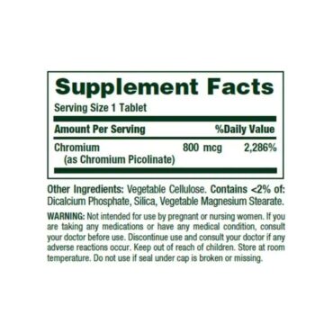Natures Bounty Chromium 800mcg 50 Tablets