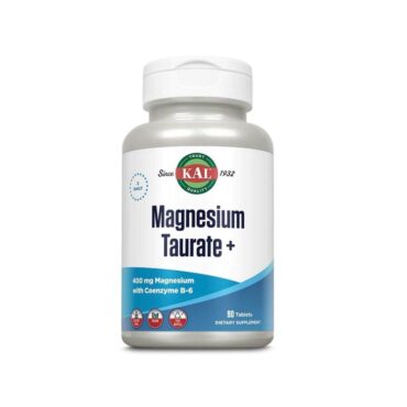 Kal Magnesium Taurate Plus 400mg for Cardiovascular Support 90 Tablets