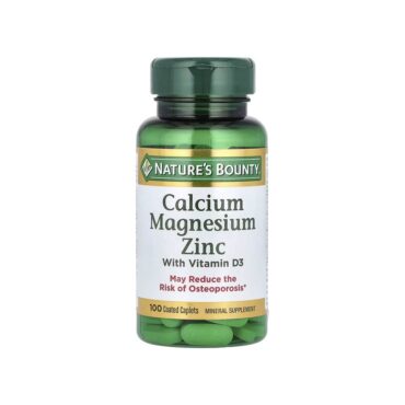 Natures Bounty Calcium, Magnesium, Zinc with Vitamin D3 (Reduce Risk of Osteoporosis) 100 Coated Caplets