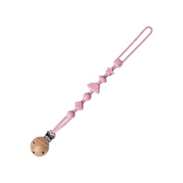 Ninoo Silicone Pacifier Clip (Wooden) Purple