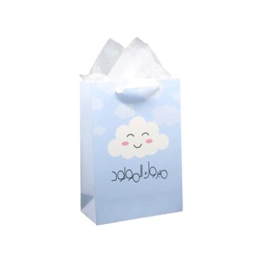 Far Designs Gift Paper Bag - Blue Cloud