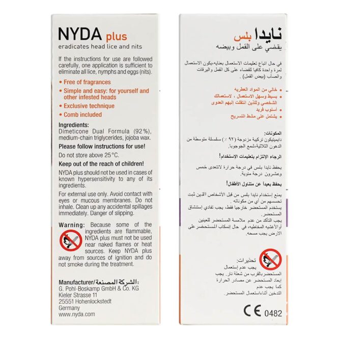 Nyda Plus Eradicates Head Lice Nits with Comb-Applicator 100ml