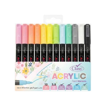 Class Acrylic Pastel Paint Markers - 12 Markers