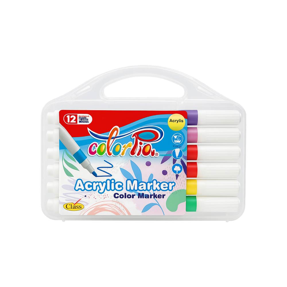 Class Colorpia Acrylic Color Markers - 12 Markers