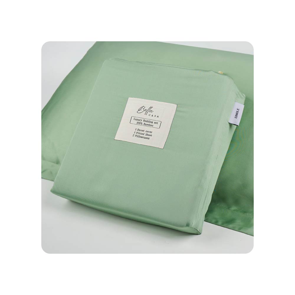 Bella Casa Luxury Bedding Single Set (Bamboo) Green