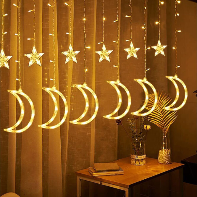 Ramadan Acrylic Battery String Lights 3 Meter - Holo Crescent & Stars