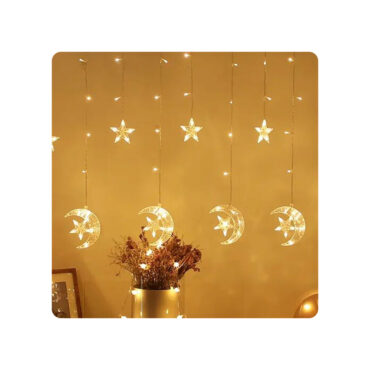 Ramadan Acrylic Battery String Lights 3 Meter - Large Crescent with Stars