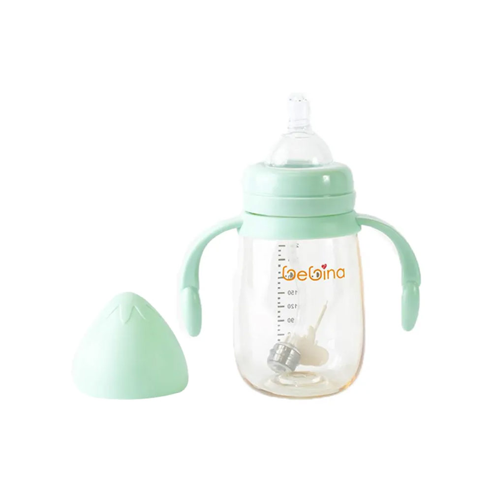 Bebina Strawberry Plastic Baby Bottle 240ml (6m+) Light Green