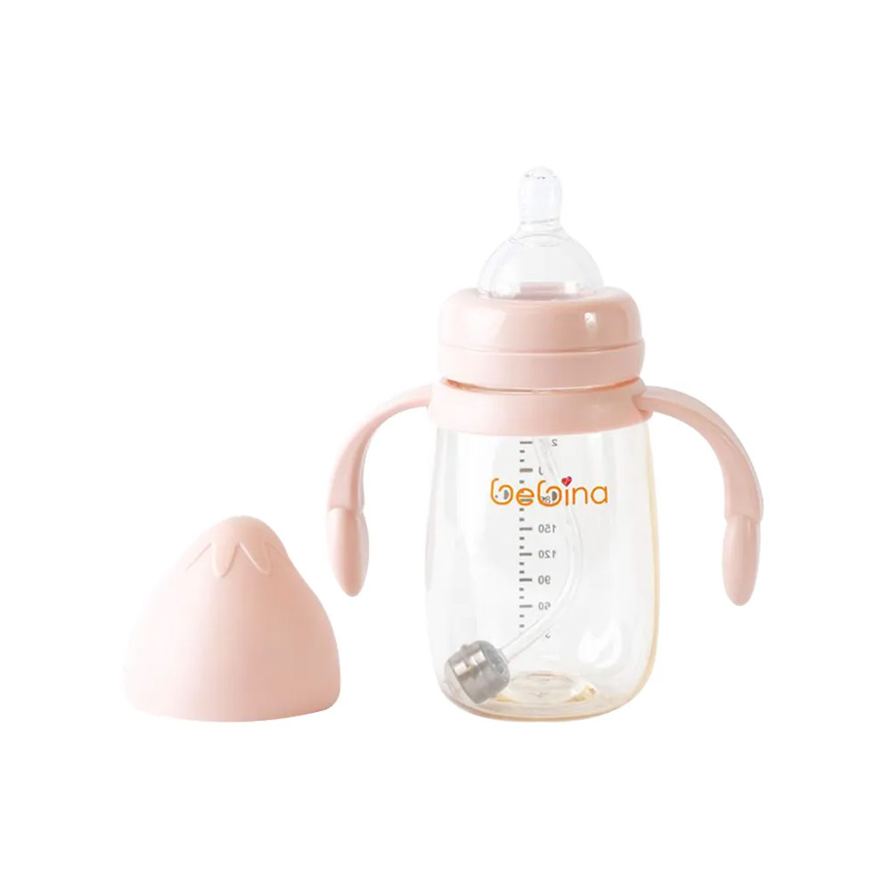 Bebina Strawberry Plastic Baby Bottle 240ml (6m+) Light Pink