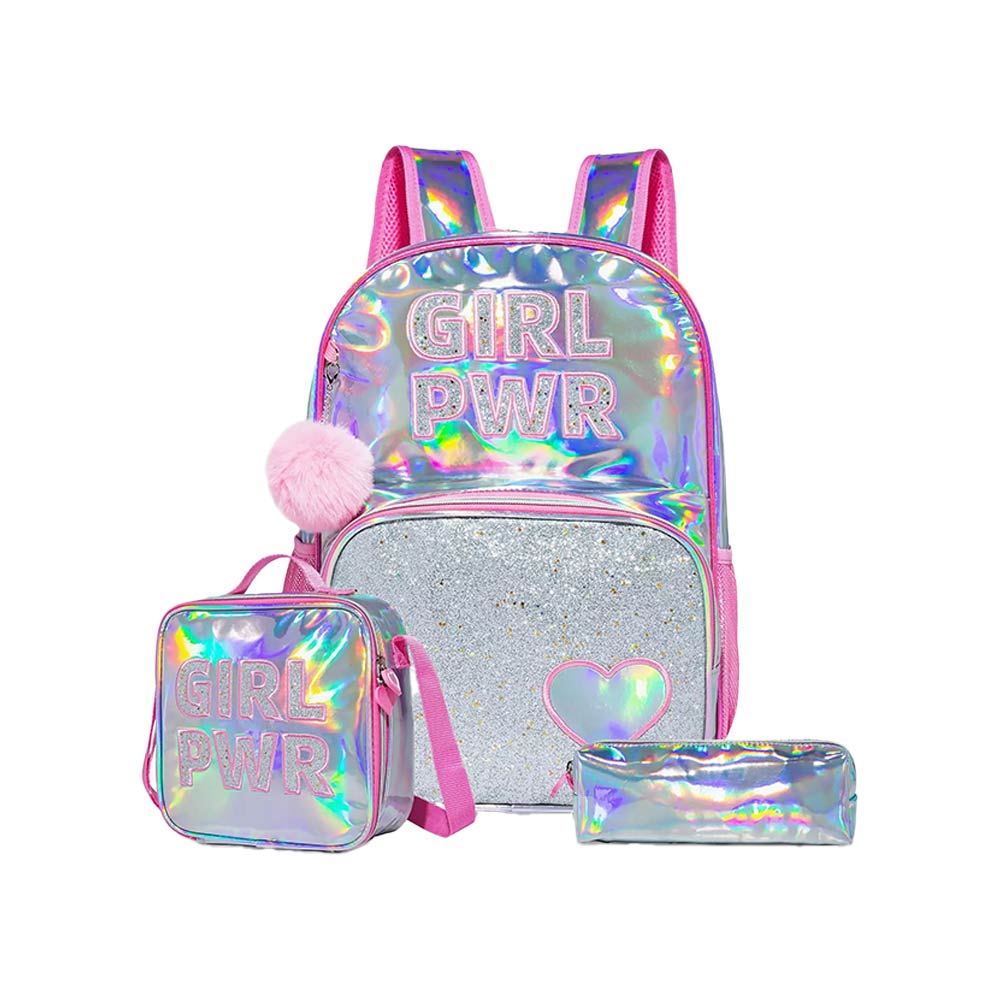 Eazy Kids School Backpack Set of 3 - Girl Power Pink