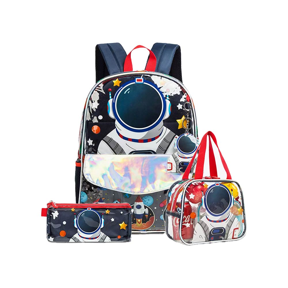 Eazy Kids School Backpack Set of 3 - Astronaut Blue