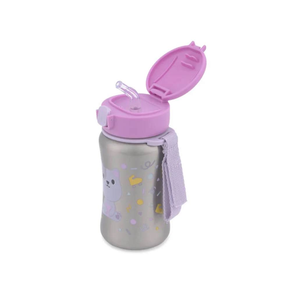 Skip Hop Besties Squad Stainless Steel Straw Bottle 350ml (12m+) Cat