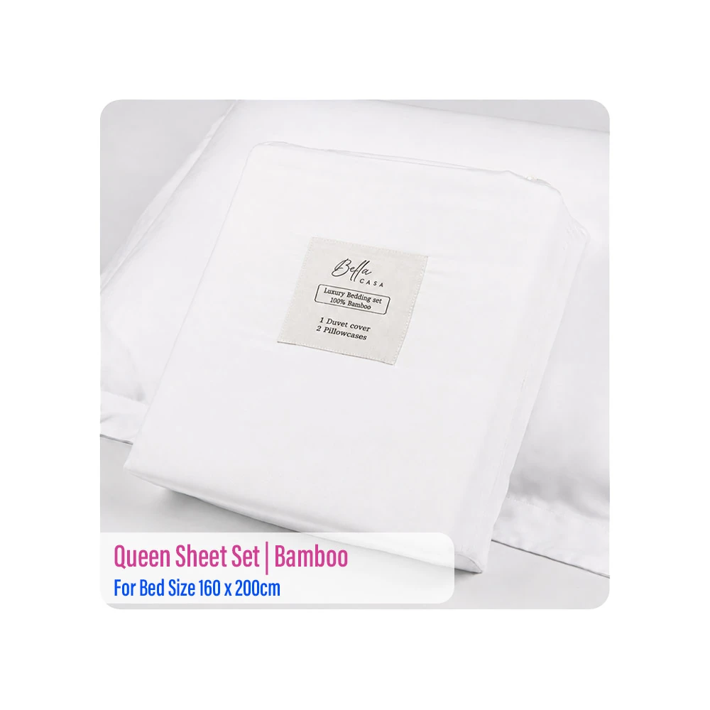 Bella Casa Luxury Queen Sheet Set (Bamboo) White